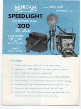 1950s Japanese Camera Brochure Minicam Speedlight 200