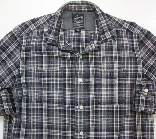 Large Grayers Blue Beige Cotton Flannel 2 Pkt Shirt Button Up Long Sleeve 1-735 - Picture 2 of 5
