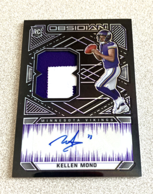 2021 Panini Obsidian RC Electric Etch Purple Auto #206 Kellen Mond