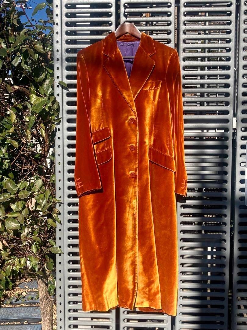 美品90s ETRO Velvet Tailored Coatビンテージ 90S Etro Velvet Tailored Coat Vintage Chic Outerwear Elegant