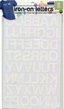 Dritz BL100HWT Iron-on Letters, Soft Flock, Block, 1-Inch, White 1-Sh