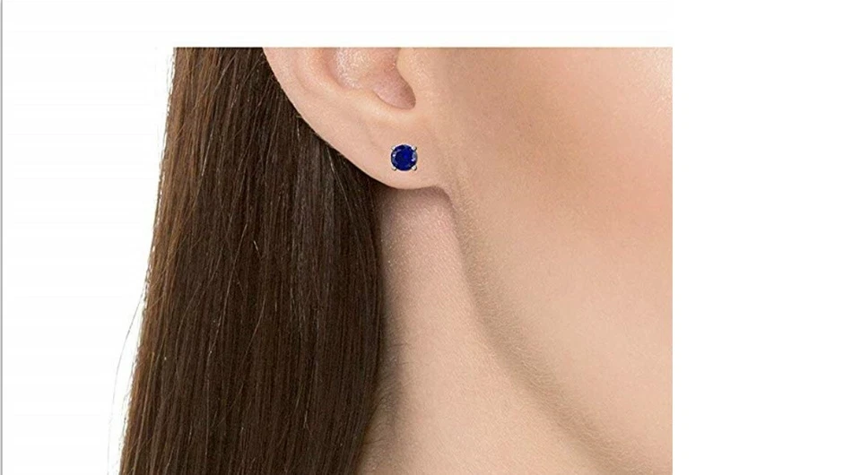 Tachuelas de plata 925 de 6 mm hechas con cristales de SWAROVSKI(R)-Zafiro Foto 4 de 4