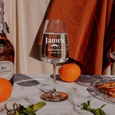 Engraved 420ml White Wine Glass