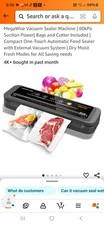 MegaWise Vacuum Sealer Machine, 80kPa Suction Power, Compact One Touch Automatic