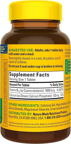 Vitamin B12 1000 mcg, Dietary Supplement For Energy Metabolism Support 160 Time - Picture 7 of 7