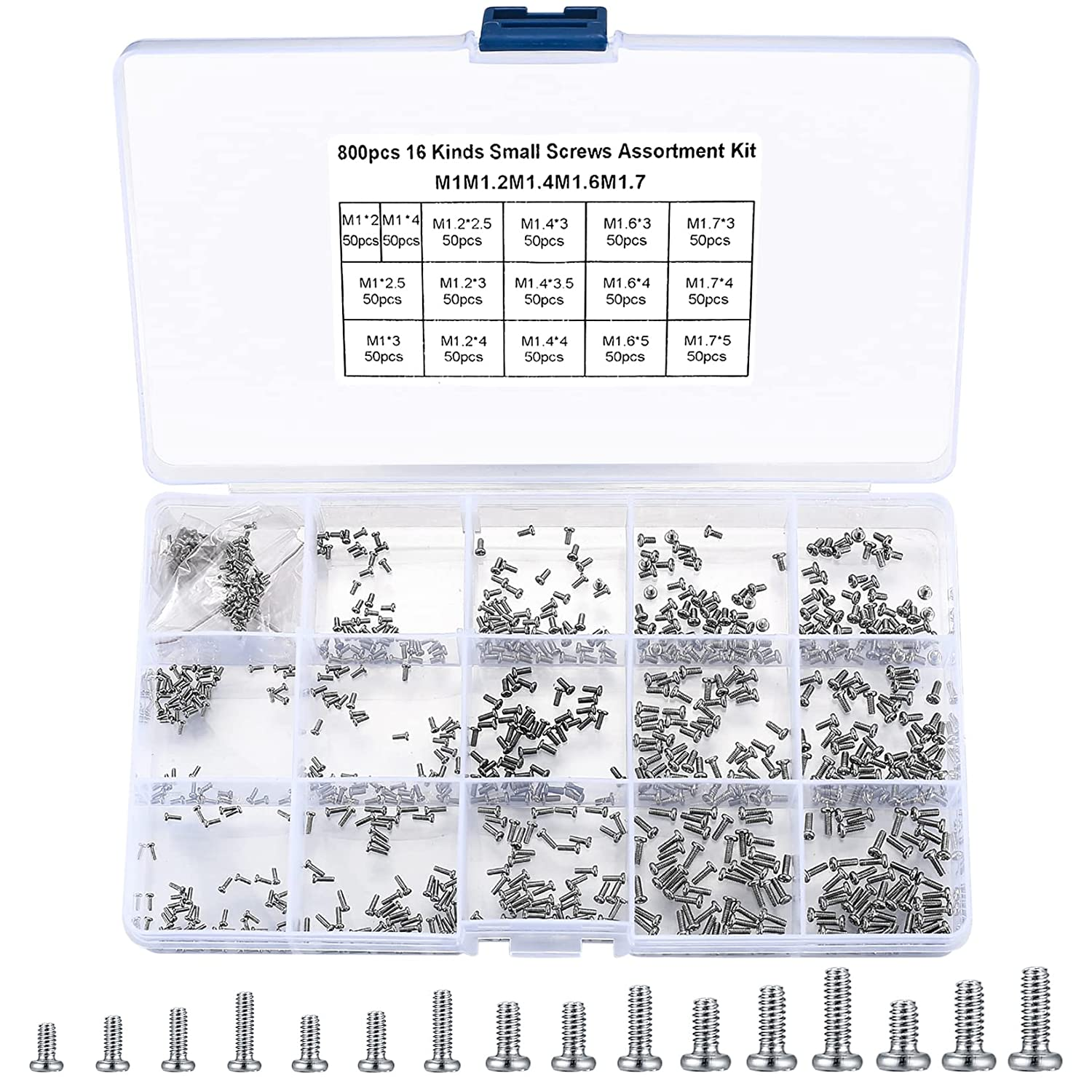 800 Pcs Tiny Screws for Electronics Micro Small Mini Phillips Pan Head Machine