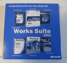 2003 Microsoft Works Suite W/ Key  Encarta Picture It Works Word Money Software