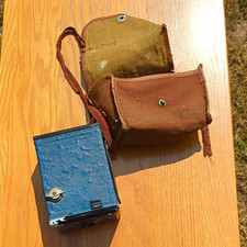 Vintage Portrait Brownie No.2 Blue Box Camera with Carry Case