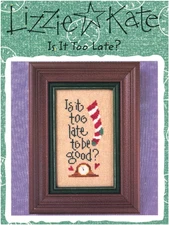 Lizzie Kate IS IT TOO LATE? Cross Stitch Leaflet Only ~ Christmas / stocking