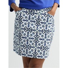 Croft  Barrow Effortless Stretch Skort in Blue Medallion Sz.10 NWT