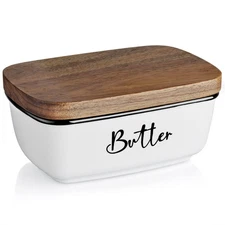 Butter Dish with Lid, ALELION Large Ceramic Butter Dish for Countertop, Butte...
