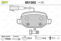 Valeo 601302 Bremsbelagsatz, Scheibenbremse FüR Alfa Romeo Fiat
