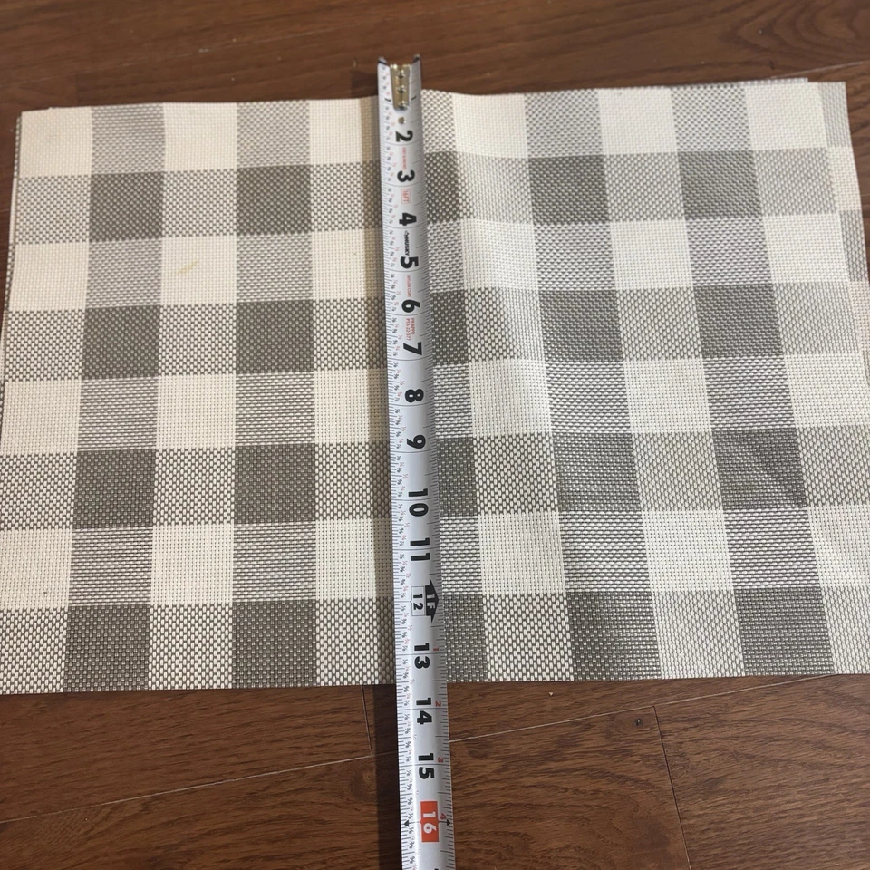 格子餐椅餐厅灰色和白色方格易清洁 3 件套 18x13 — 第 3/4 张图片