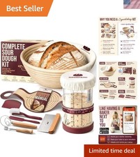 Sourdough Starter Kit - 14-Piece Set with 9 R...