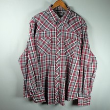 Wrangler Western Pearl Snap Shirt XL Red Plaid Long Sleeve Men's