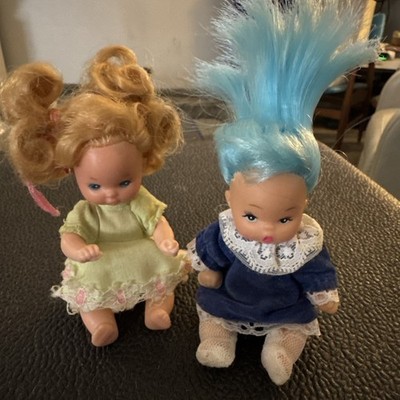 VTG Remco Finger Ding Doll 1969 Sally Skater And Mattel Barbie Baby Sister