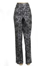 St John Knits Evening Ultra light Pants Silver Floral/ Metallic Black Sz 10 NWOT