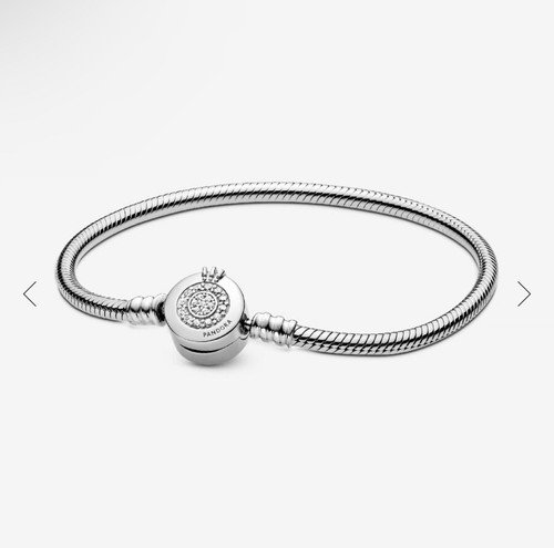 NEW Pandora Moments Sparkling Crown O Snake Bracelet Sterling Authentic Gift Box