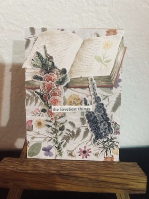 Handmade Floral Paper Collage ACEO card  ''the loveliest things''