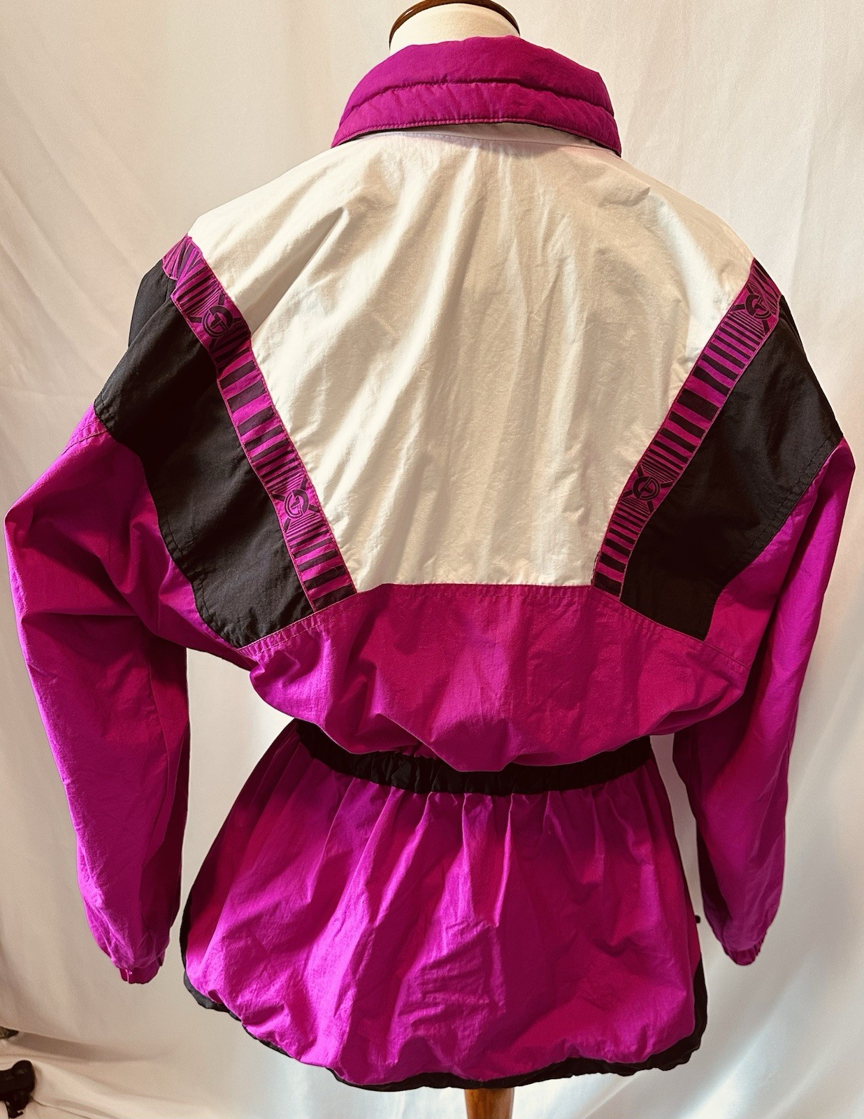 Vintage Tyrolia By Head Skiwear Ladies Jacket Pullover Sz M Magenta White Black