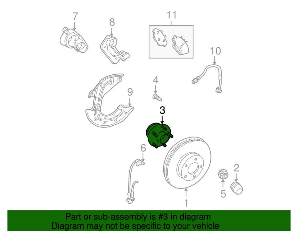 Ford Mustang 2005-2014 genuino - Conjunto de buje 4R3Z-1104-B Foto 2 de 4