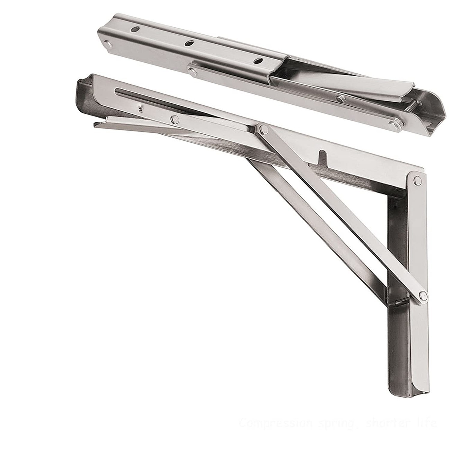 CLT 12'' Folding Shelf Brackets Max. Load 330 lb, Heavy Duty Stainless Steel ...
