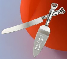 Personalized Wedding Cake Knife Server Set Free Engraving Gift 2541