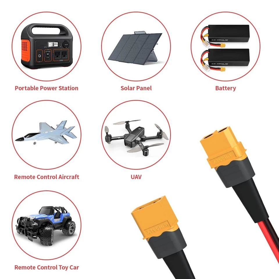 XT60 Y Splitter,12AWG XT60 1 Male to 2 Female Connector Cable for UAV Phantom - Image 4 of 4