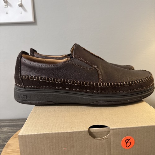 Clarks Nature 5 Walk Mens Size 10 Shoes Brown Leather Casual Slip-On Loafer NEW - Picture 5 of 10