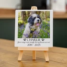 Personalised Pet Memorial Photo Ceramic Tile With Wooden Easel
