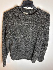 LL BEAN CHUNKY FISHERMAN IRISH REGULAR FIT MARLED 100 WOOL Large