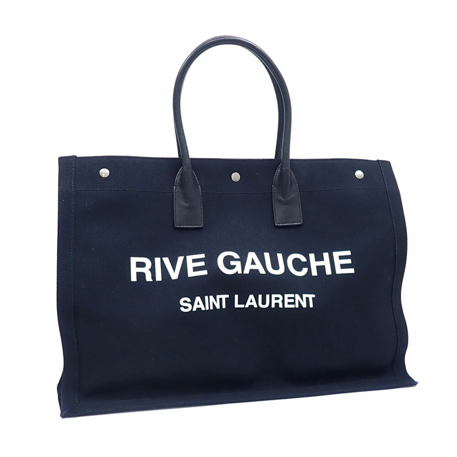 Saint Laurent Paris Borsa Tote Rive Gauche Donna Nero Tela Pelle... GZl19dmu