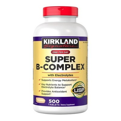 Kirkland Signature Super B-Complex with Electrolytes, 500 Tablets for Adults