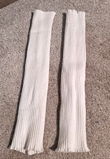 White Ribbed Knit Leg Warmers Soft Stretchy Dancewear Winter Accessory One Size