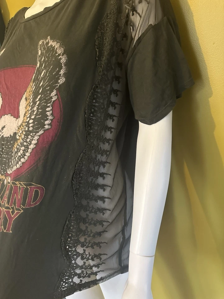 Camiseta Denim and Supply Ralph Lauren preta e rosa Grande - Imagem 2 de 4