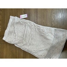 Steve Madden Crochet Skirt Women's Small Beige Knit Lined Coverup NWT