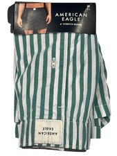 NWT AMERICAN EAGLE Stretch Boxer Sz M-L XL Green White Stripes 18