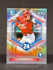 Aidan Miller 2026 Bowman Chrome Top 100 Refractor #BTP-24 Phillies Prospect