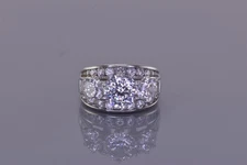 Epiphany Sterling Silver Triple Cubic Zirconia Channel Set Band Ring 925 Sz: 5