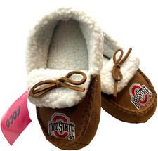 FOCO Ohio State Team Logo Slippers Size Youth/Kid 3-4 Embro logo Moccasin NWT
