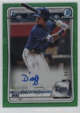 2020 Bowman Chrome Prospects Green Refractor 67/99 Jhon Diaz #CPA-JDI Auto 3c2