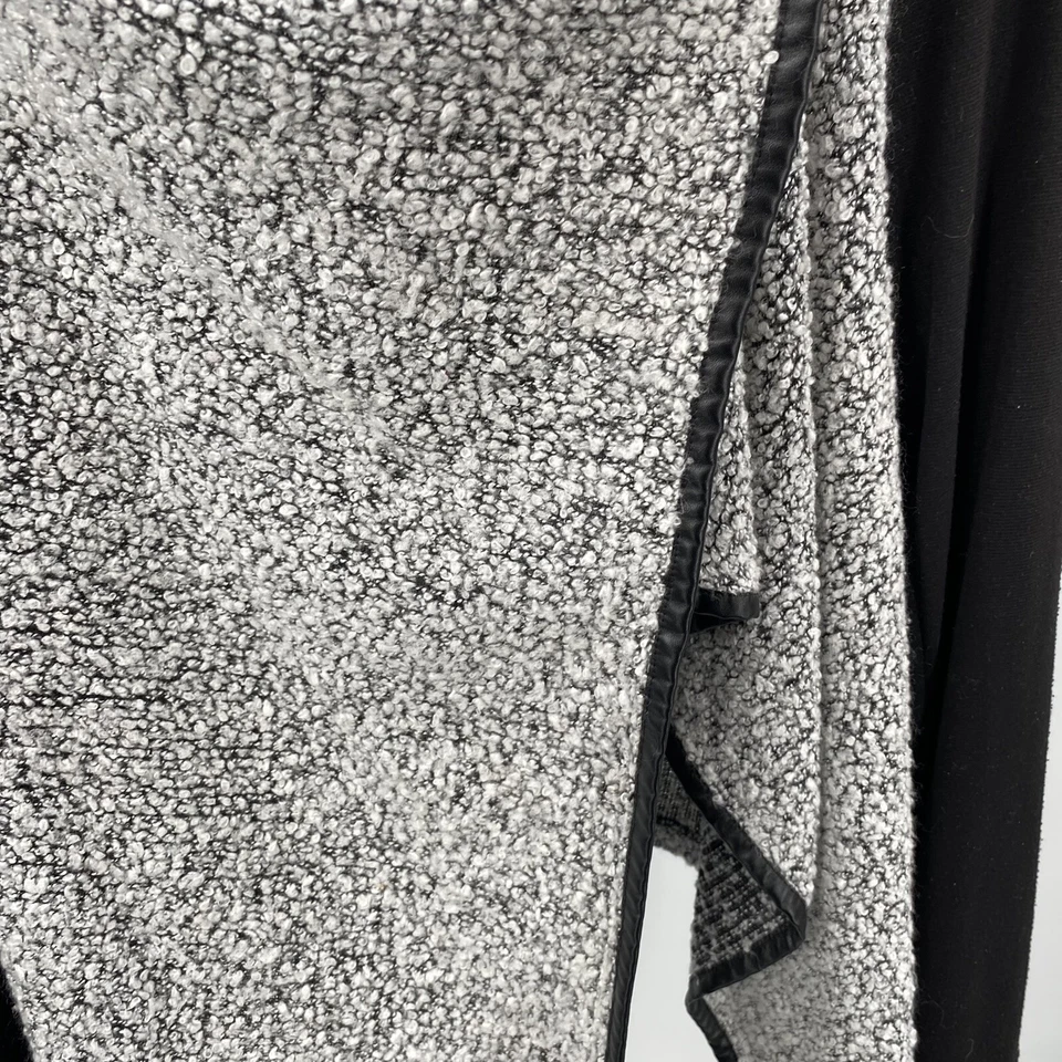 Cárdigan Sunny Leigh Frente Abierto Suéter Gris Jaspeado Mezcla Lana Boucle EE. UU. Talla M Foto 4 de 4