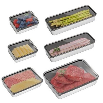 Hushee Pack Bacon Cheese Container for Refrigerator, 304 Stainless Steel 6