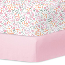 Crib Sheets 2 Pack, Microfiber Fitted Crib Sheet for Standard Crib Mattress 52"X