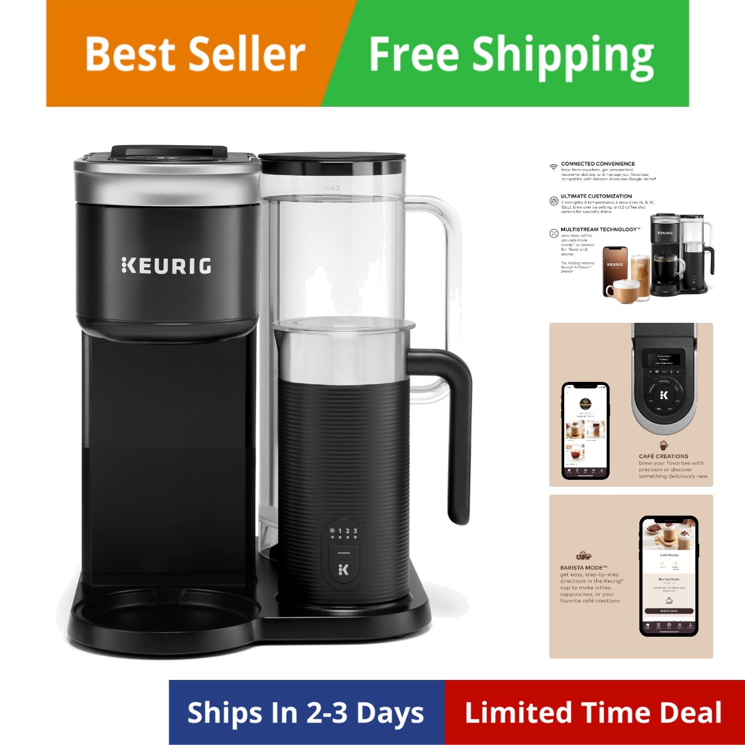 K-Cafe Essentials Single Serve K-Cup Pod Coffee Maker, Black