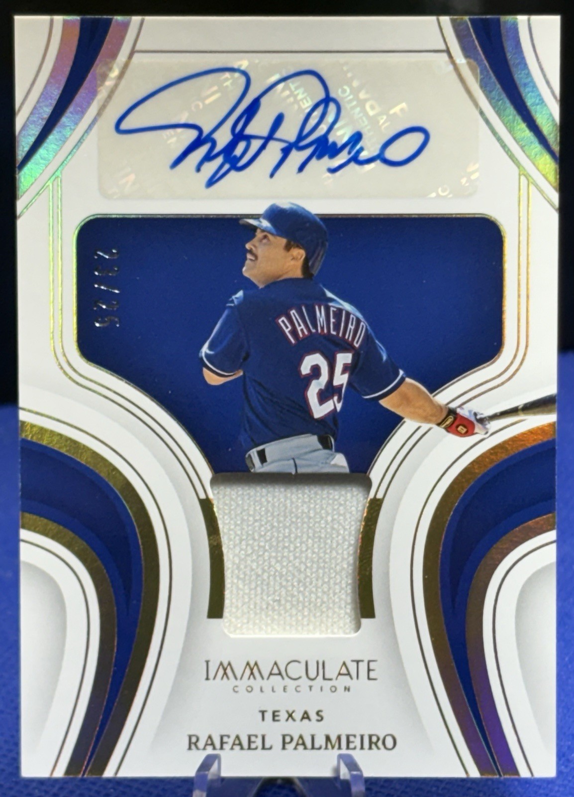 2023 Panini Immaculate Rafael Palmeiro  AUTO Patch # 23/25 Rangers
