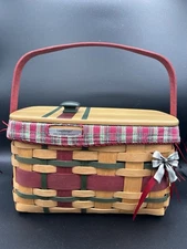🎄 Longaberger 2008 Christmas Collection – Wrap It Up Basket Combo – EUC