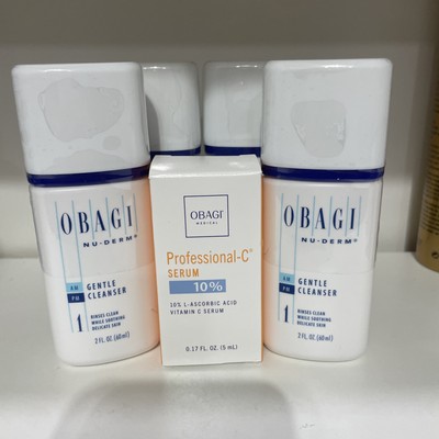 OBAGI Nu-Derm x 4 Gentle cleanser  NEW SEALTotal 8 oz  ( GIFT SERUM 10 % ) 