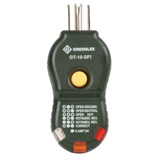 Greenlee GT-10GFI 120 VAC ETL GFCI Circuit Tester with Light Sequence Indicator
