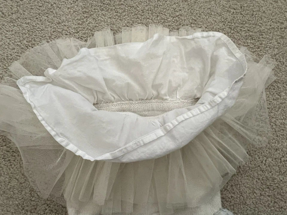 Vestido Suéter con Falda de Tul Bebé GAP Niñas 3-6 Mos Marfil Foto 3 de 4